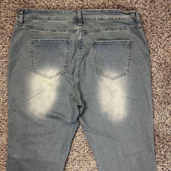 Fashion Nova Vintage Wash Blue Jeans Ankle Slits Women's Plus Sz 18 YJ23DN22 - Picture 5 of 12